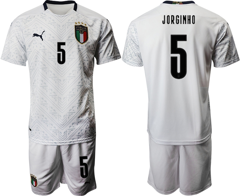 2021 Men Italy away #5 white soccer jerseys->italy jersey->Soccer Country Jersey